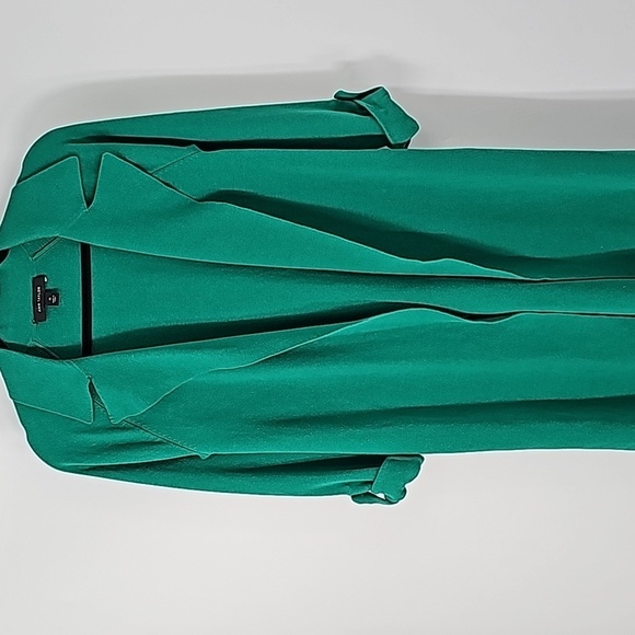 Ann Taylor Green Knee Length Duster Sweater w Rolled Sleeves+Side Slits - Picture 15 of 17